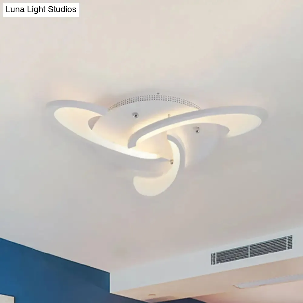 Modern Windmill Flush Ceiling Light - Acrylic Flushmount Fixture for Living Room with Multiple Lighting Options