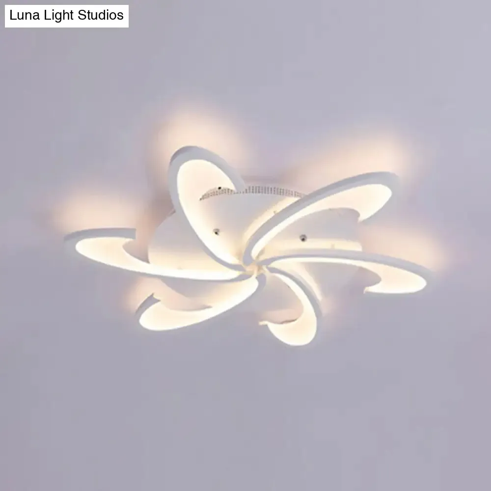 Modern Windmill Flush Ceiling Light - Acrylic Flushmount Fixture for Living Room with Multiple Lighting Options