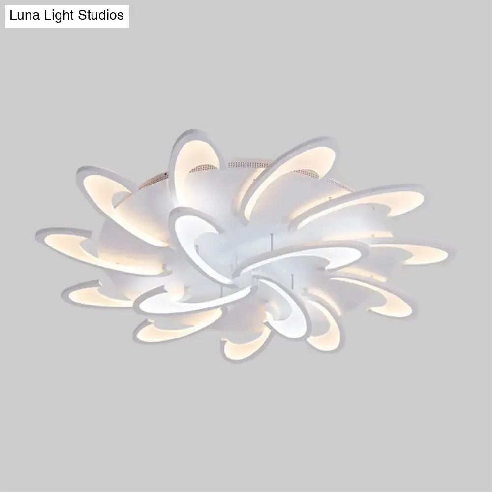 Modern Windmill Flush Ceiling Light - Acrylic Flushmount Fixture for Living Room with Multiple Lighting Options