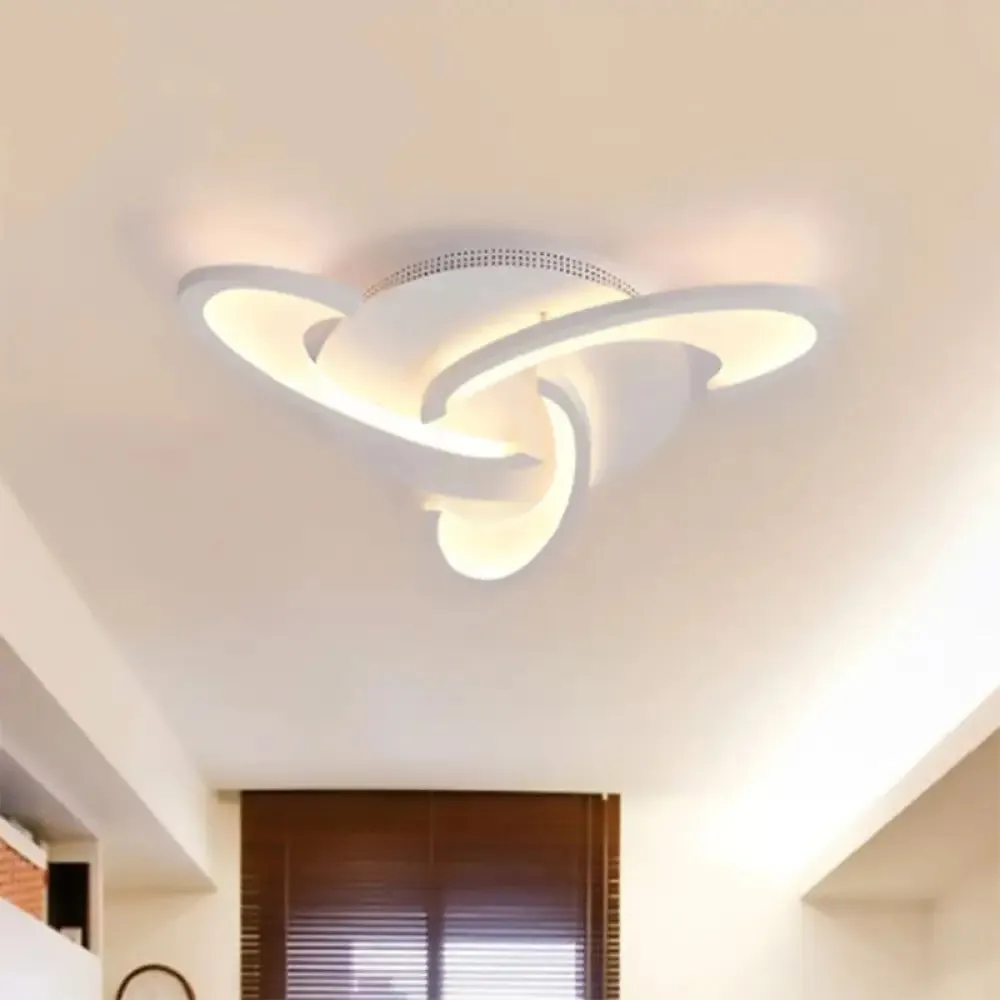 Modern Windmill Flush Ceiling Light - Acrylic Flushmount Fixture for Living Room with Multiple Lighting Options