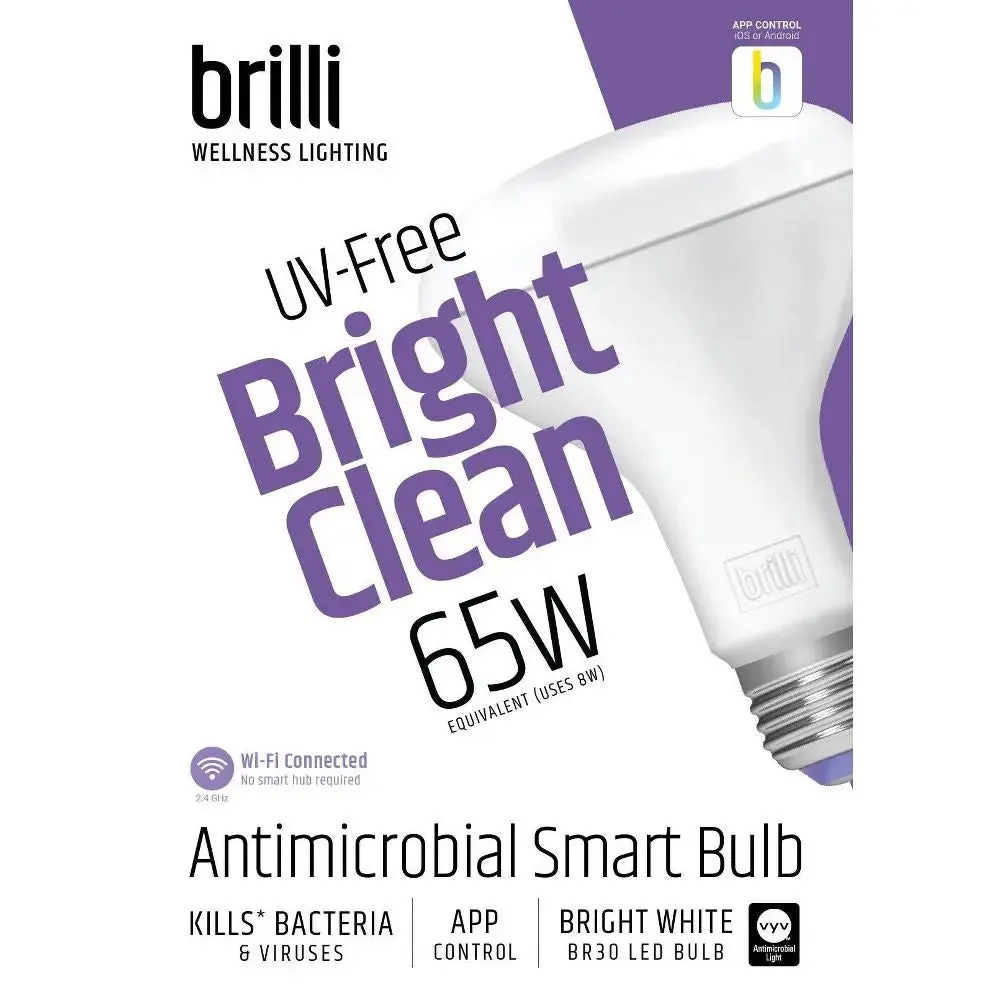 New - Brilli Wellness BR30 65W E26 Lighting Bright Clean Antimicrobial Smart LED