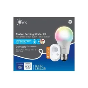 New - GE Cync Reveal Full Color A19 Light Bulb with Motion Sensor