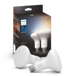 New - Philips Hue 2pk BR30 Warm-To-Cool LED Smart Bluetooth Lights and Bridge Compatible