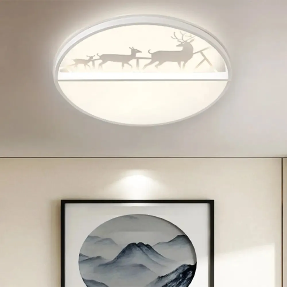 Nordic LED Ceiling Light with Deer Silhouette in 3 Colors