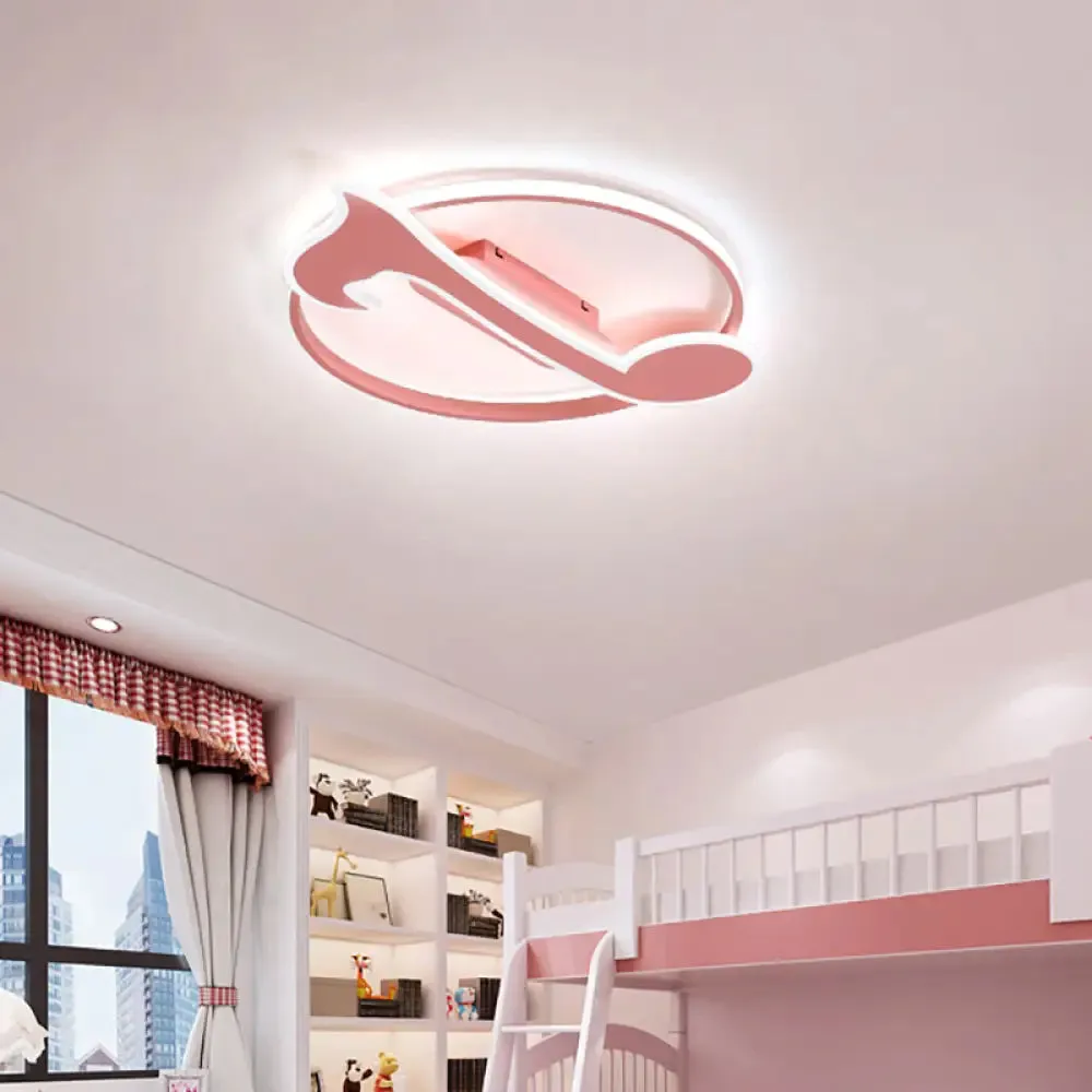 Nordic Musical Note Ceiling Mount Light for Kindergarten - Acrylic Candy Colored Lamp