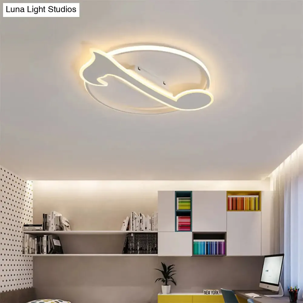 Nordic Musical Note Ceiling Mount Light for Kindergarten - Acrylic Candy Colored Lamp