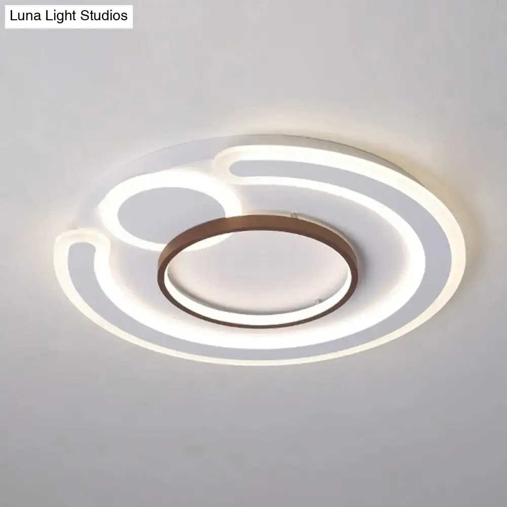 Nordic Style LED Coffee Flushmount Ceiling Light - Acrylic Circular Shape