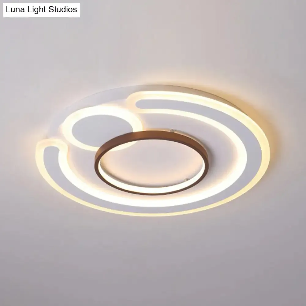 Nordic Style LED Coffee Flushmount Ceiling Light - Acrylic Circular Shape