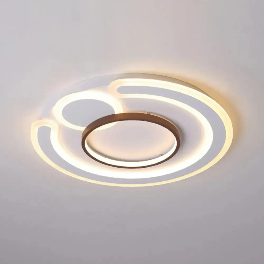 Nordic Style LED Coffee Flushmount Ceiling Light - Acrylic Circular Shape