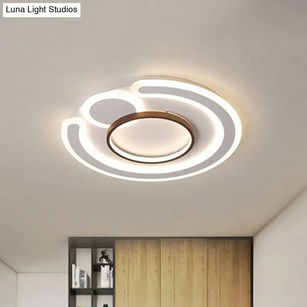 Nordic Style LED Coffee Flushmount Ceiling Light - Acrylic Circular Shape