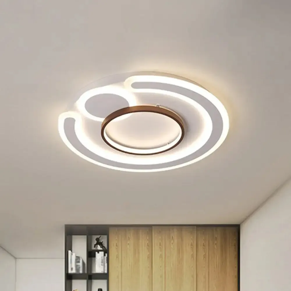 Nordic Style LED Coffee Flushmount Ceiling Light - Acrylic Circular Shape