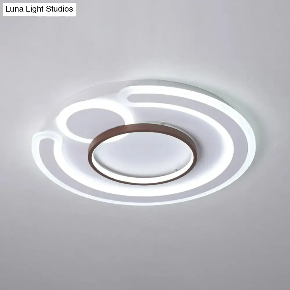 Nordic Style LED Coffee Flushmount Ceiling Light - Acrylic Circular Shape