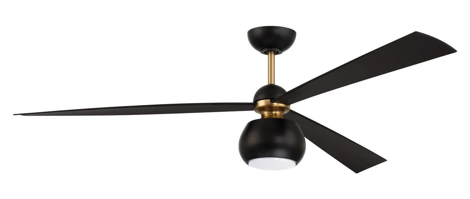 Otto 60" Ceiling Fan in Flat Black & Satin Brass