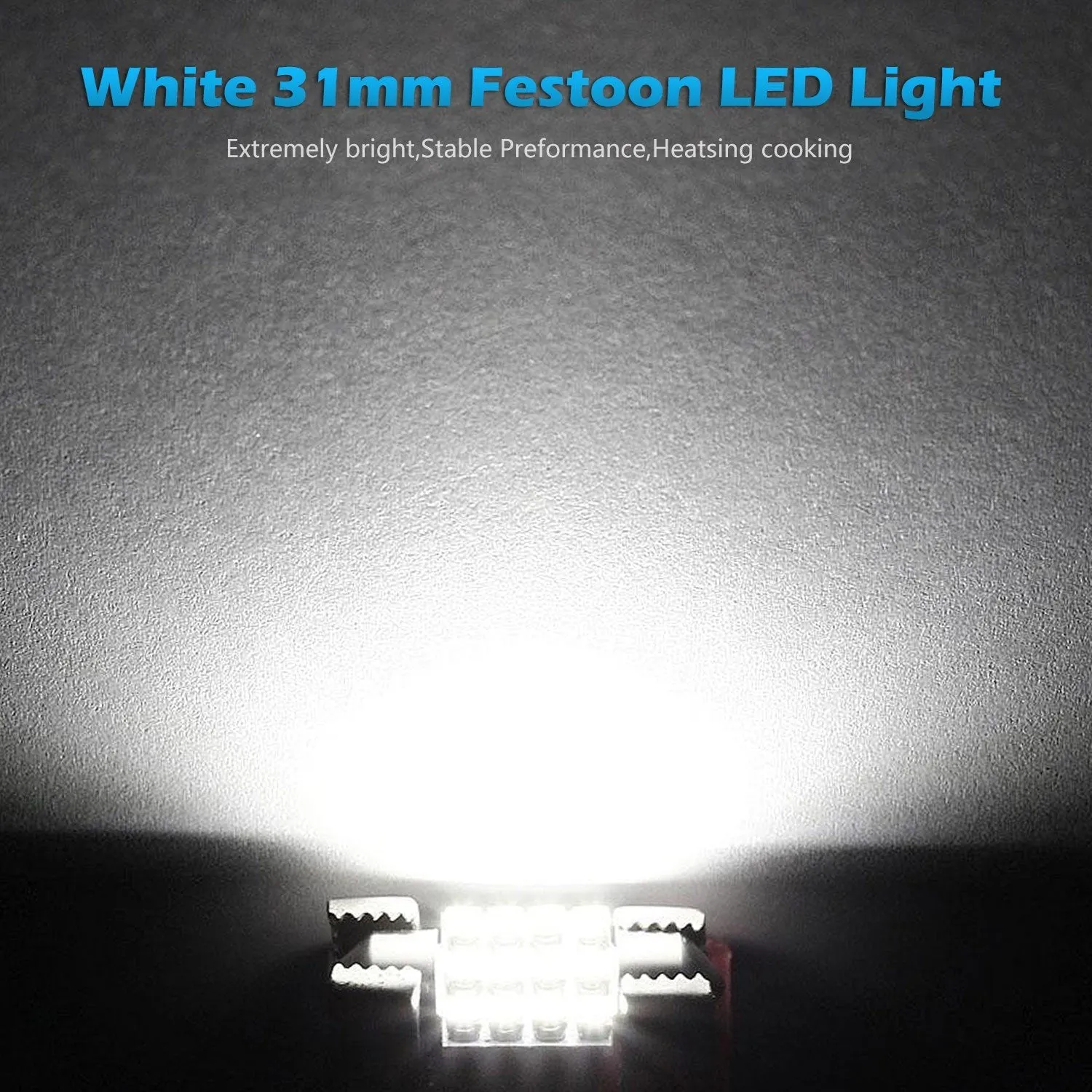 Partsam DE3175 31mm Festoon LED Bulbs White, DE3175 DE3021 LED Car Interior Dome Lights Bulbs Super Bright 6000K Error Free for Truck Dome Map Door Courtesy Trunk Lights, 8 Pack