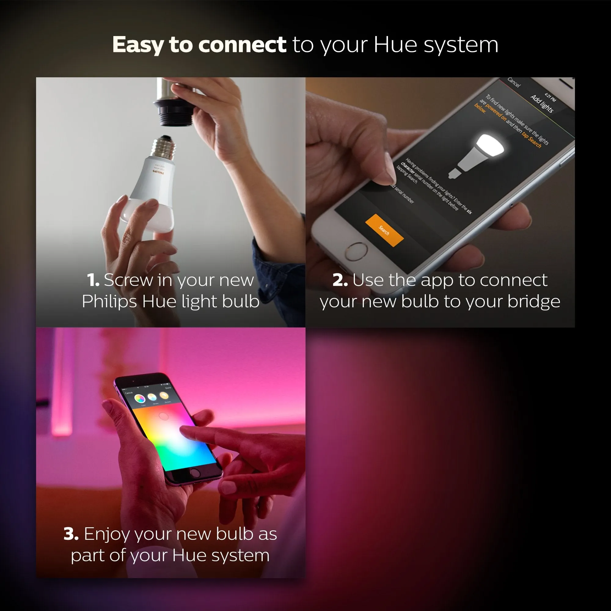 Philips Hue White and Colour Ambiance Starter Kit: Smart Bulb 3x Pack LED [E27 Edison Screw] Including Dimmer Switch and Bridge, Works with Alexa, Google Assistant and Apple HomeKit