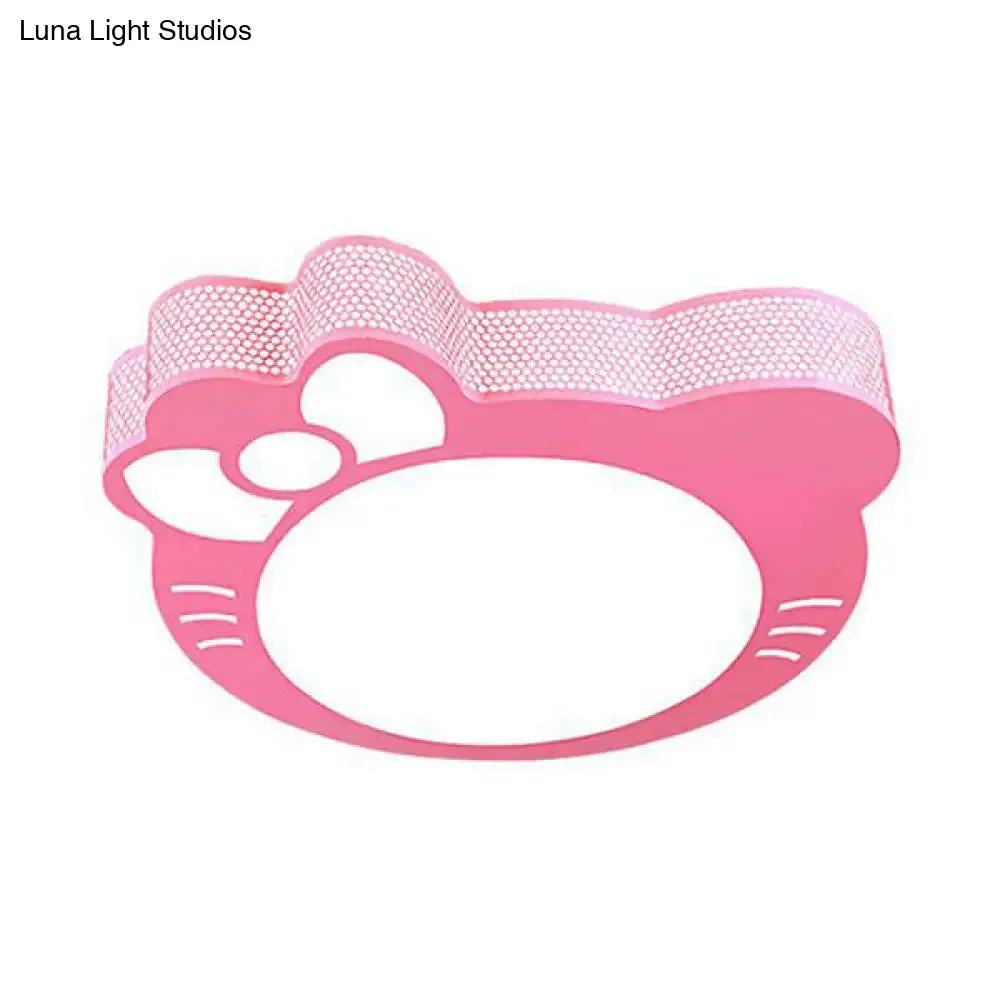 Pink Cartoon Acrylic Metal LED Ceiling Light for Girls' Room