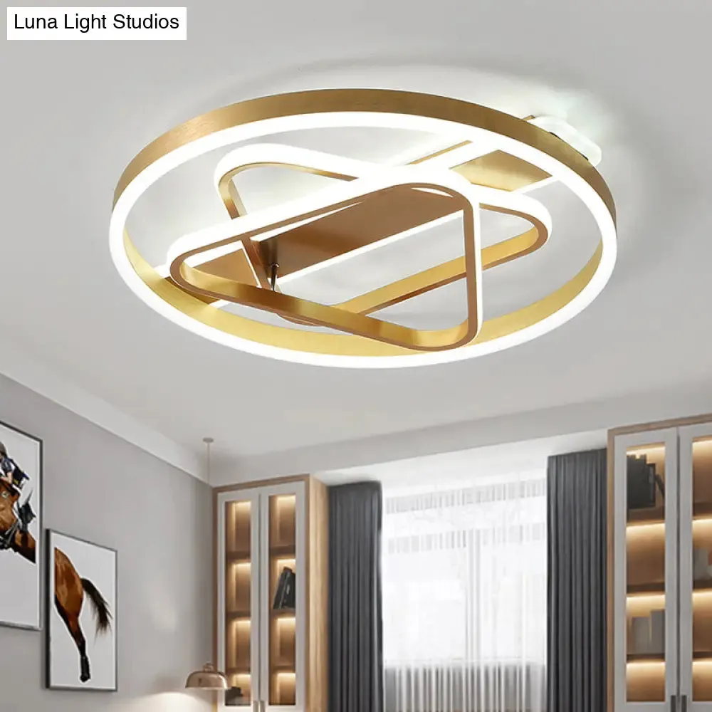 Postmodern Gold Triangle Acrylic LED Ceiling Light - Warm White/Remote Dimming