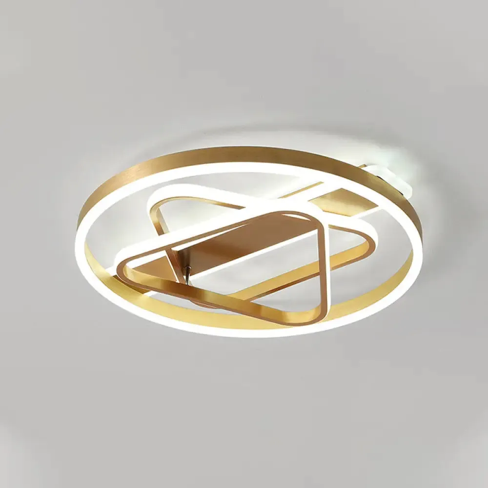 Postmodern Gold Triangle Acrylic LED Ceiling Light - Warm White/Remote Dimming