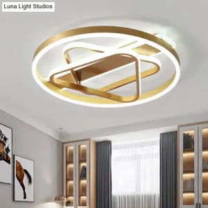 Postmodern Gold Triangle Acrylic LED Ceiling Light - Warm White/Remote Dimming