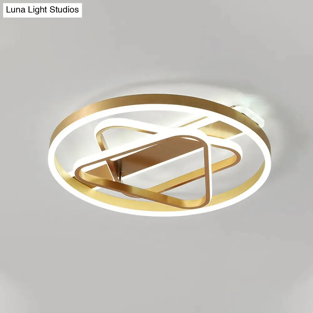 Postmodern Gold Triangle Acrylic LED Ceiling Light - Warm White/Remote Dimming