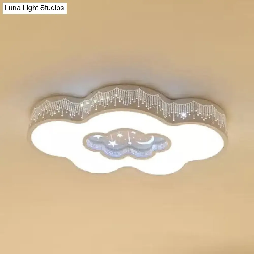 Romantic White Cloud Ceiling Mount Light with Star Acrylic Lamp for Hallway