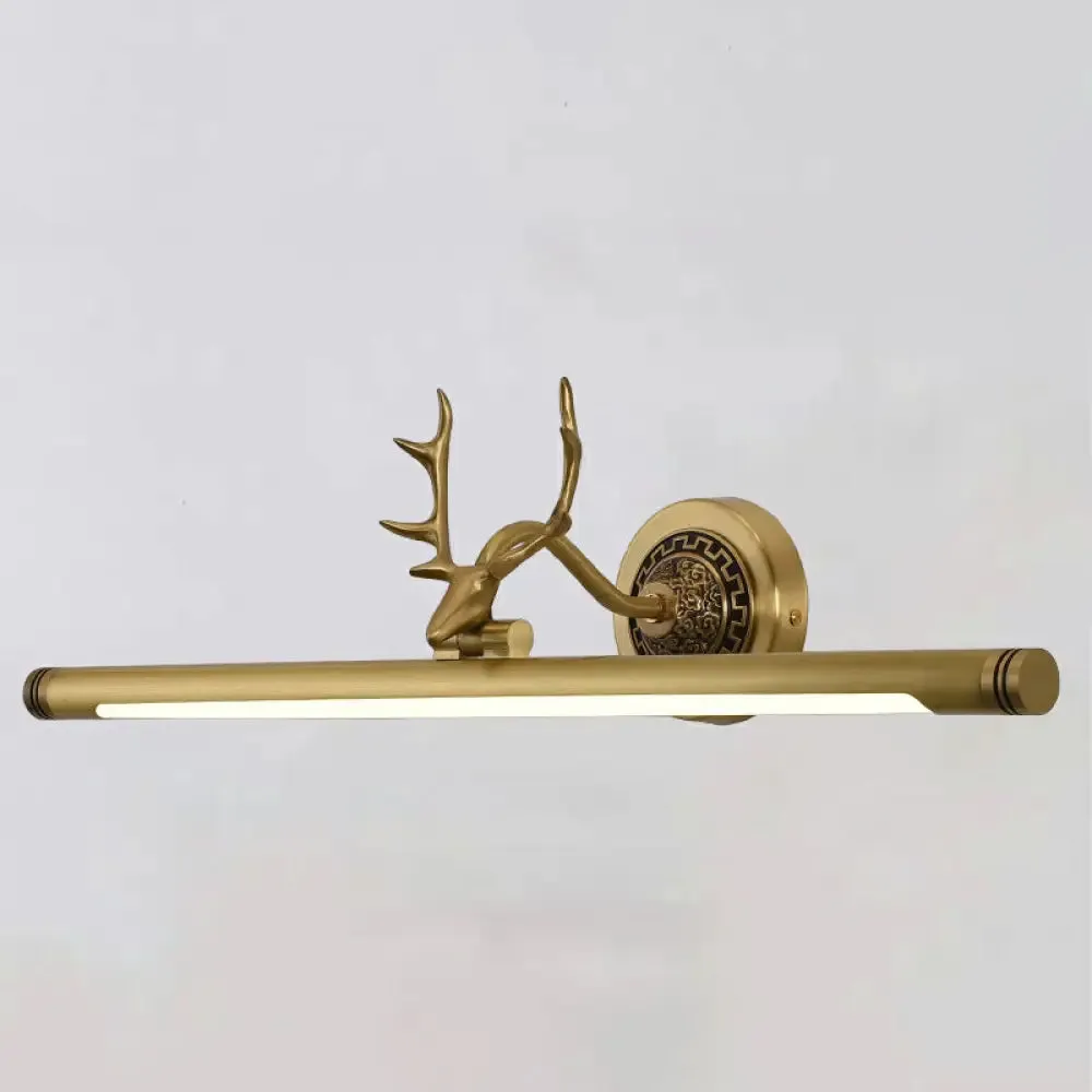 Rotatable LED Tube Vanity Light with Rustic Antler Design - Perfect for Bathroom