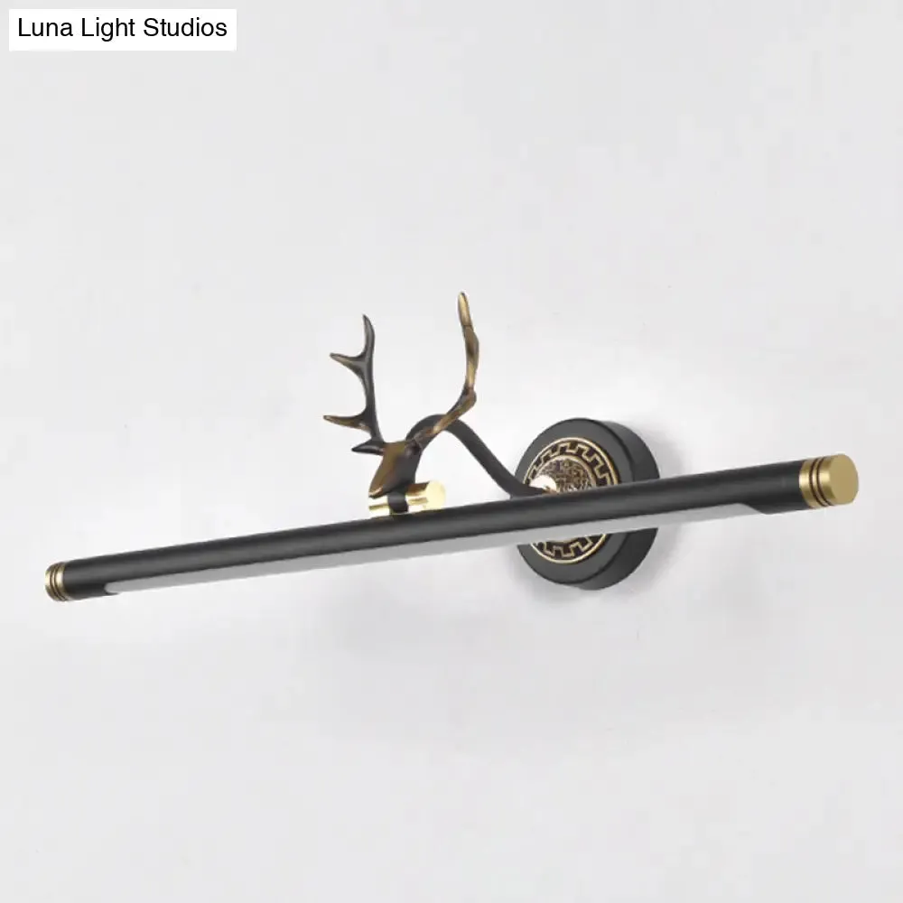 Rotatable LED Tube Vanity Light with Rustic Antler Design - Perfect for Bathroom