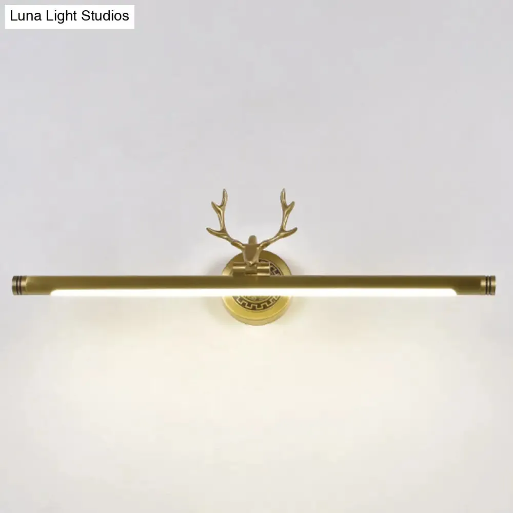 Rotatable LED Tube Vanity Light with Rustic Antler Design - Perfect for Bathroom