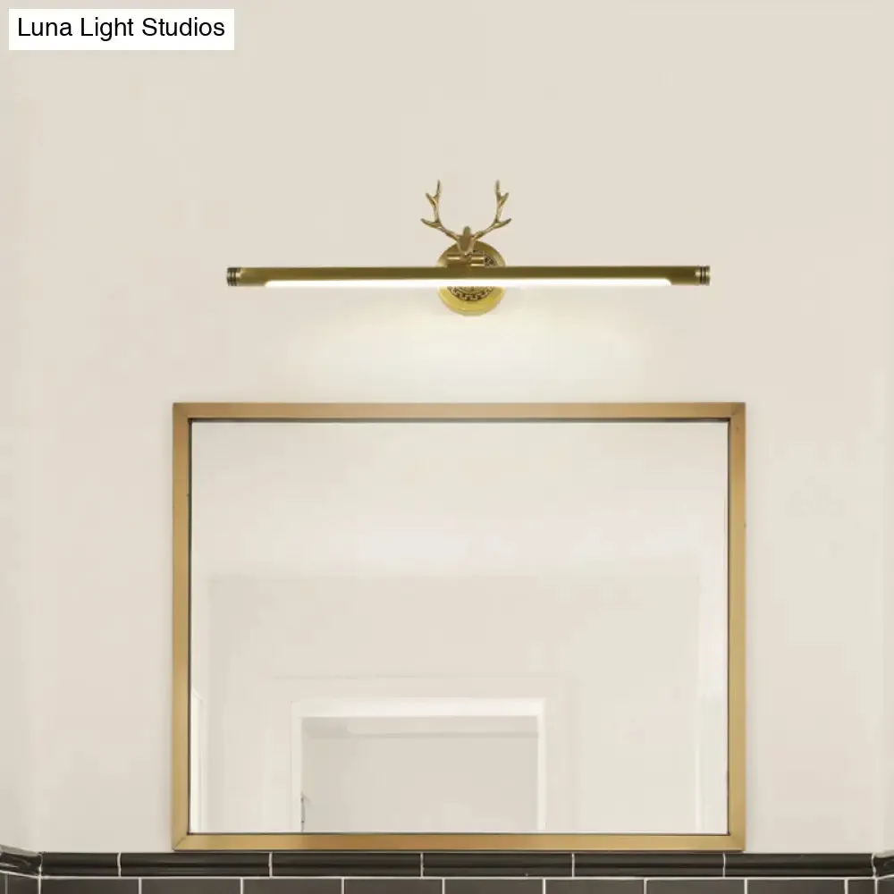 Rotatable LED Tube Vanity Light with Rustic Antler Design - Perfect for Bathroom