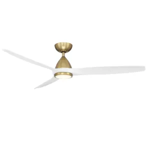 Skylark 62" Ceiling Fan in Soft Brass & Matte White