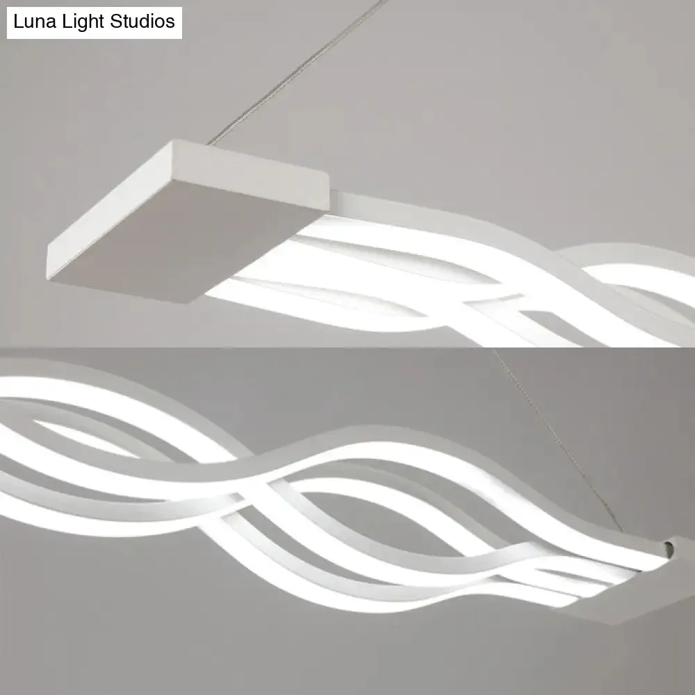 Sleek 25.5"/39" Acrylic Curly Chandelier LED Ceiling Light for Island with Multiple Light Options