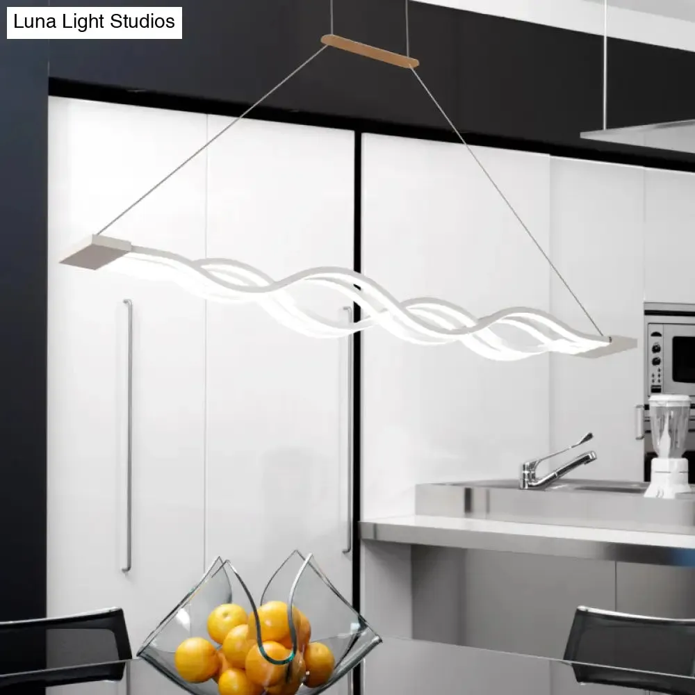 Sleek 25.5"/39" Acrylic Curly Chandelier LED Ceiling Light for Island with Multiple Light Options