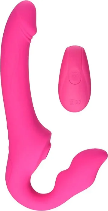 Strap U ''Mighty Licker'' 10X Strap On Vibe -Pink