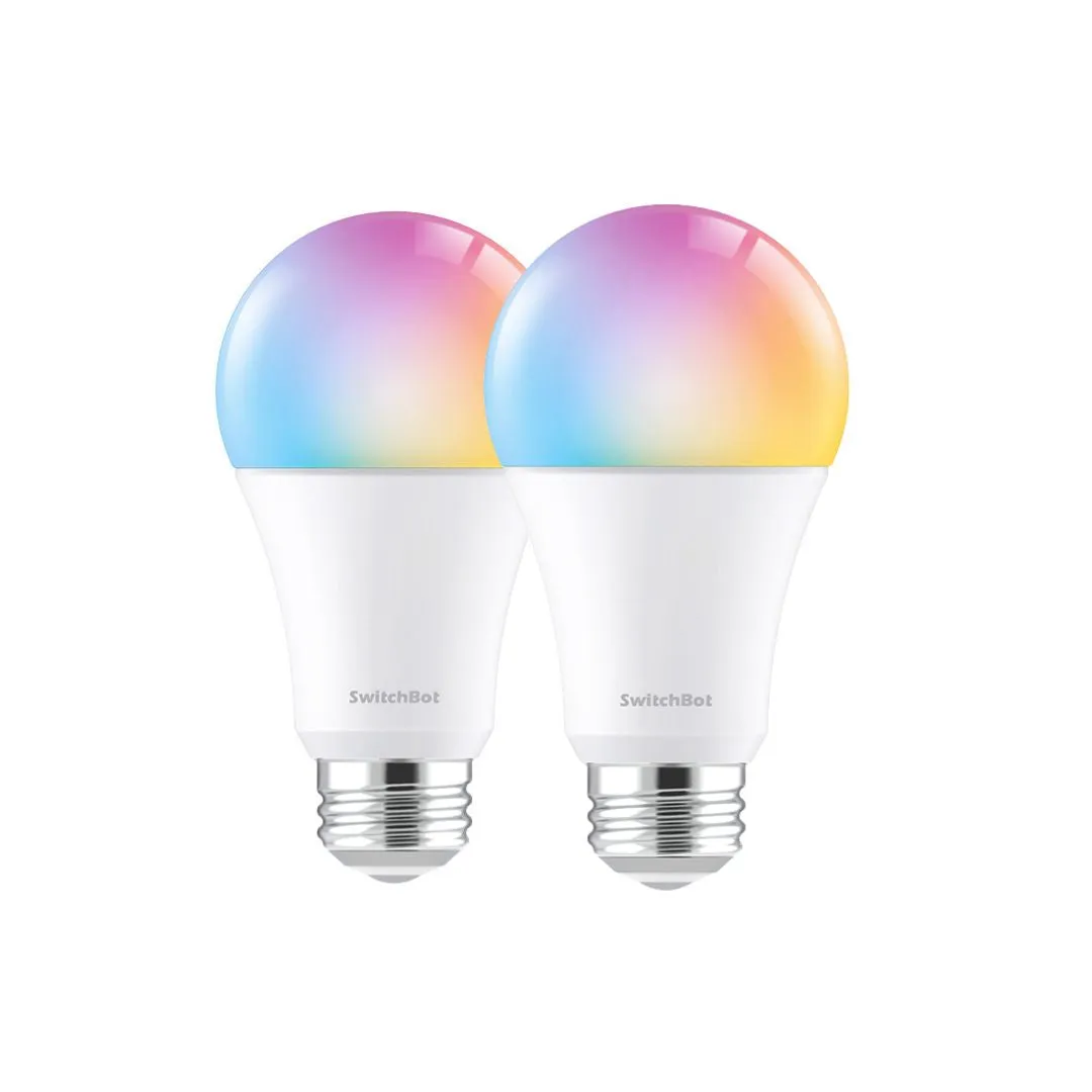 SwitchBot LED Color Bulb, E26 | Works with Alexa & Google, RGB Multicolor 10W 800lms Equals 60W Bulb, WiFi, No Hub Required