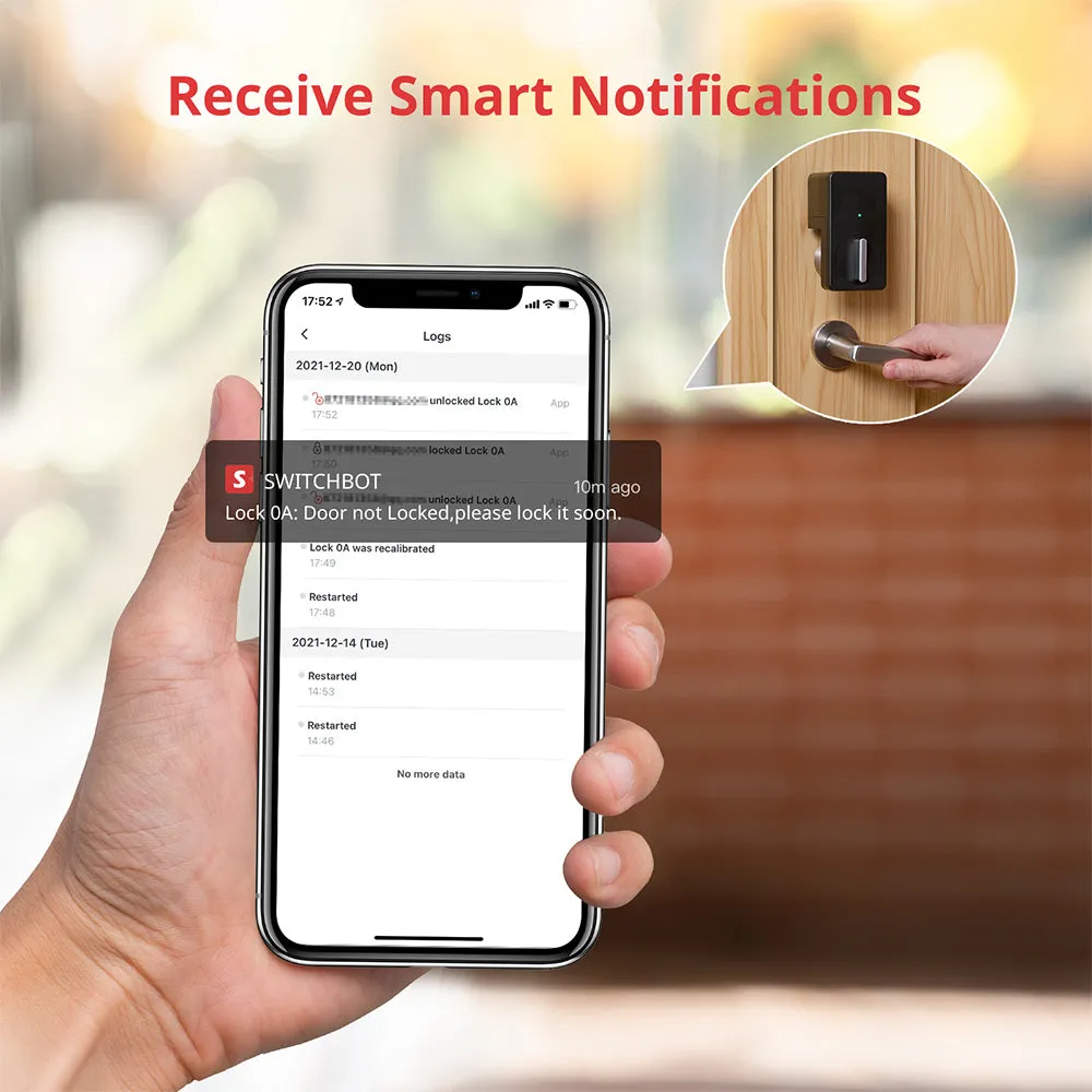SwitchBot Lock and SwitchBot Hub Mini Bundle | Smart Bluetooth Electronic Deadbolt, Keyless Entry Door Lock for Front Door, Compatible with WiFi Bridge
