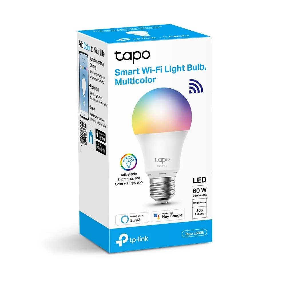 TP-LINK Smart Wi-Fi Light Bulb, Multicolor (Google Assistant & Alexa/Voice & Remote Control /Schedule) Tapo L530E