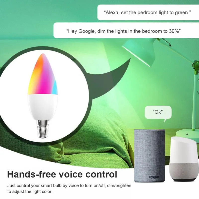 Tuya Smart Bulb WiFi Dual Mode E12 Port Alexa Voice Control RGB