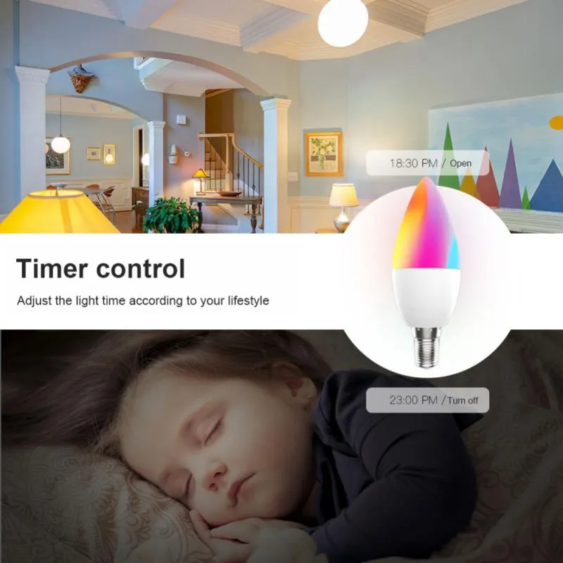 Tuya Smart Bulb WiFi Dual Mode E12 Port Alexa Voice Control RGB