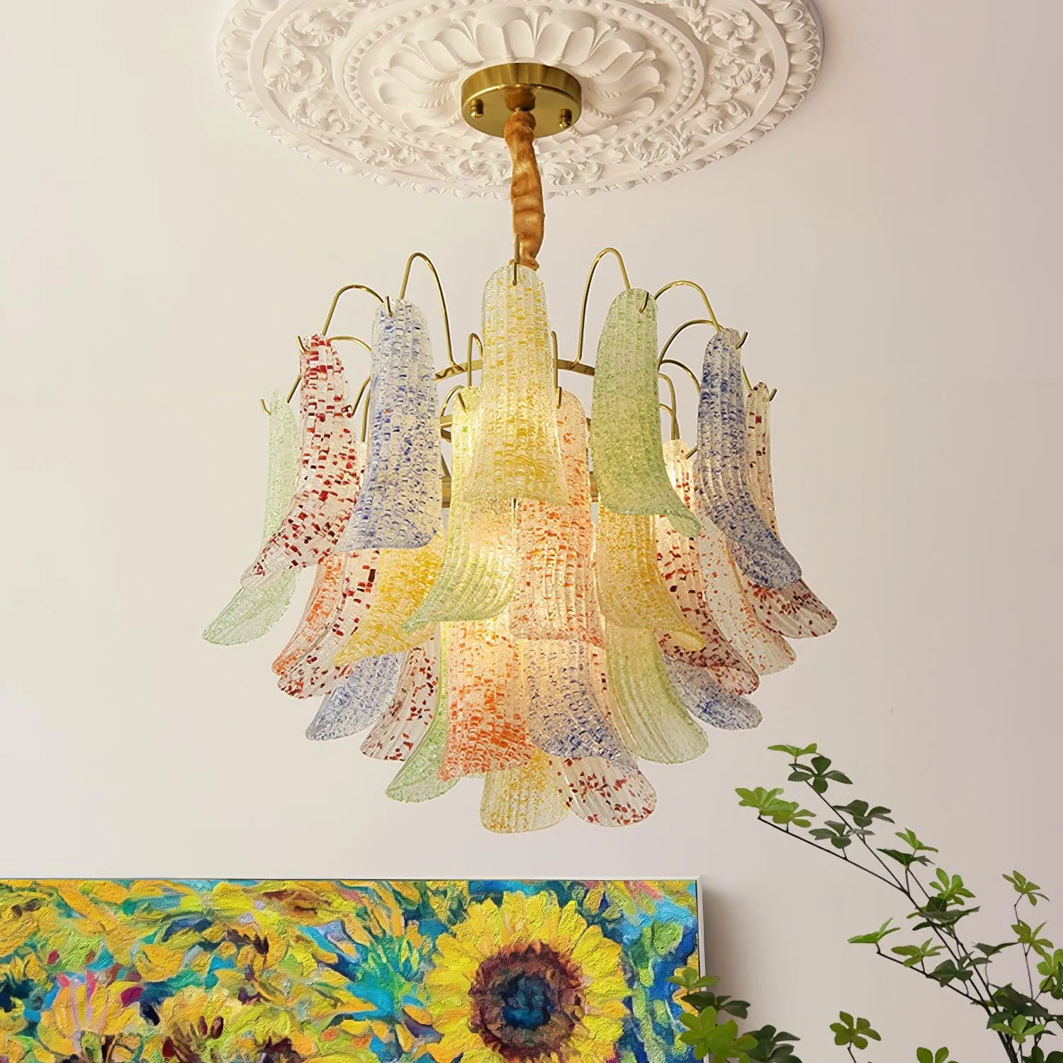 Venini Colorful Murano Glass Chandelier