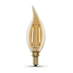 Vintage LED Light Bulb, 3.5 Watts, Candelabra E12, Flame Tip, Amber glass, 200 Lumens, 2100K, Decorative Bulb