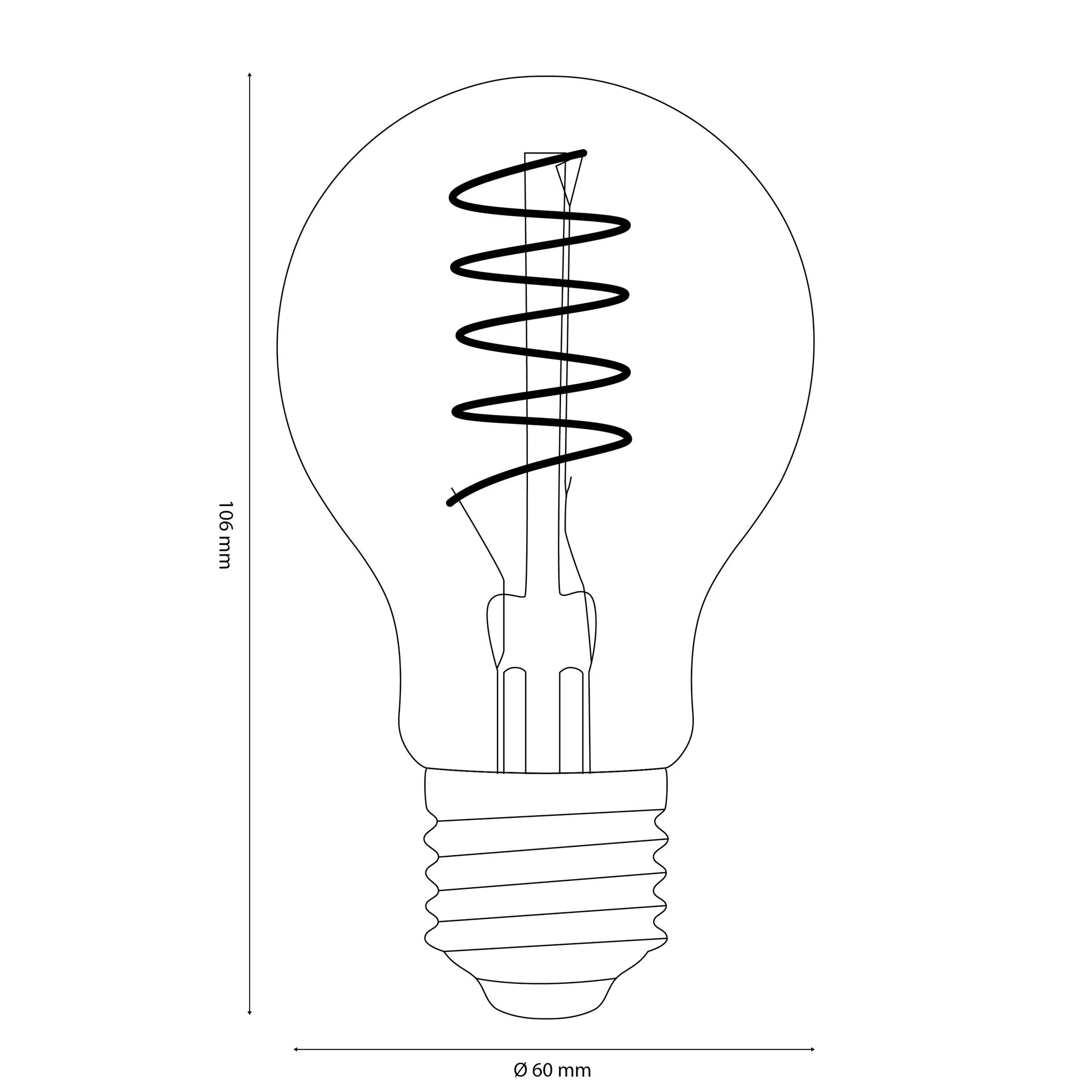 Vintlux E27 Dimmable LED Filament Lamp 4W A60 265lm 2200K Karu Pear Gold