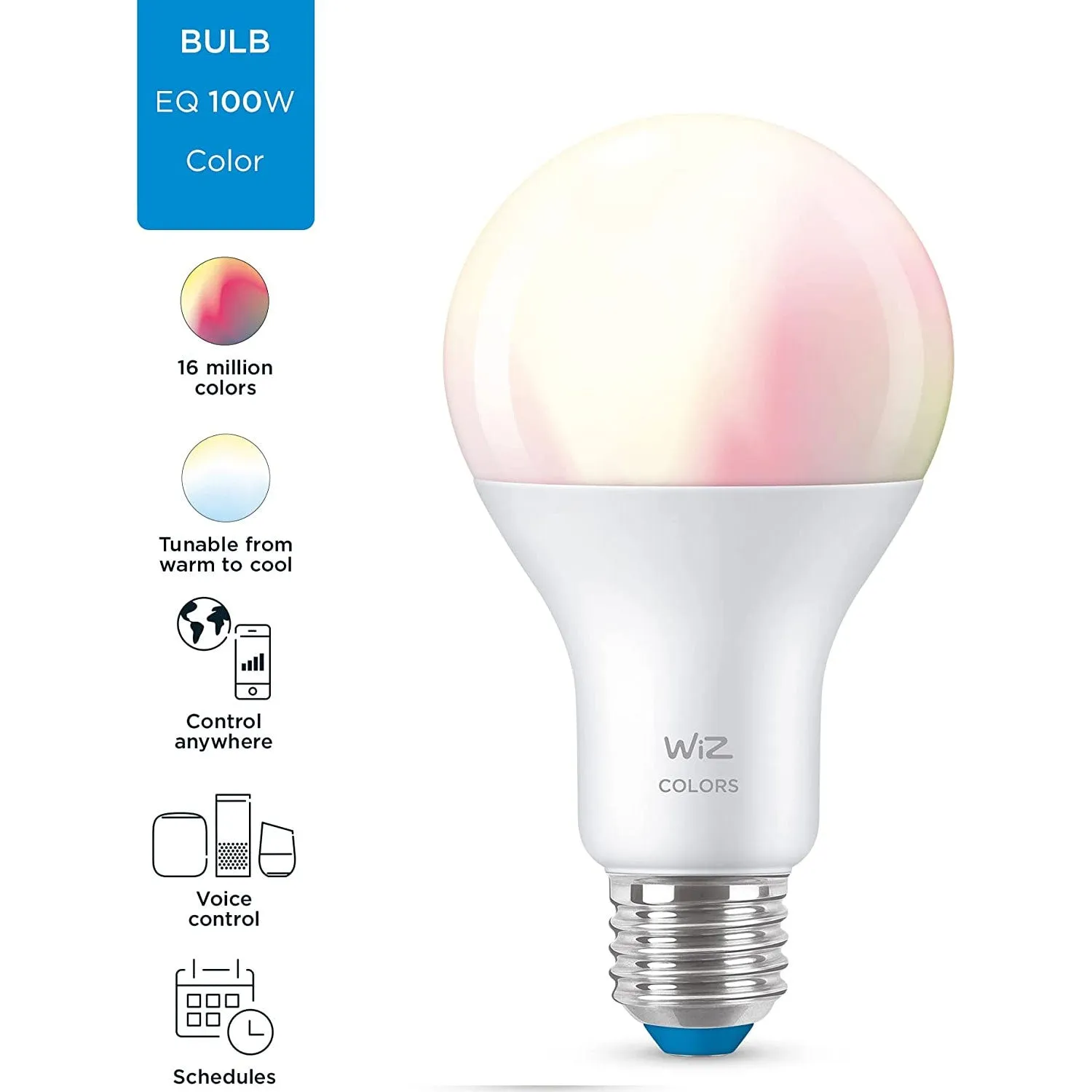 Wiz 603514 Color 14.5W A21 E26 Wi-Fi Smart Bulb