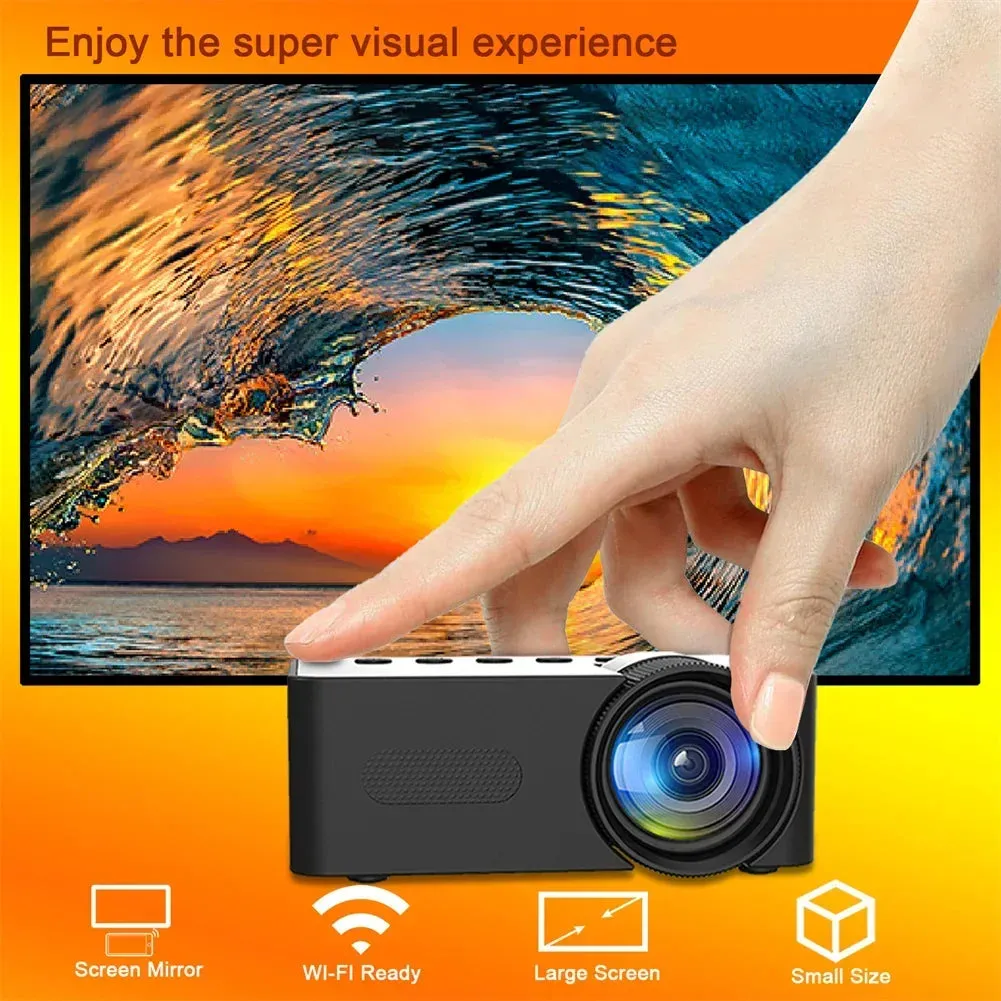 YT100 Portable Smart Projector WiFi Mini Projector HD Video Projector Compatible For Smart Phones Tablet Accessories